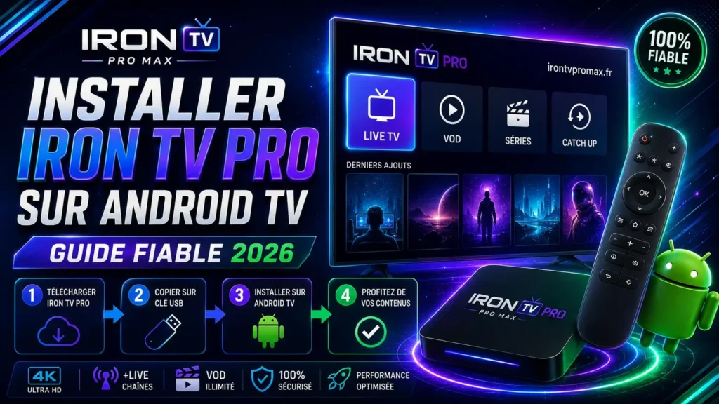 Installer Iron TV Pro sur Android TV en 2026 avec un guide fiable, simple et rapide pour réussir l’installation et profiter d’une expérience fluide.