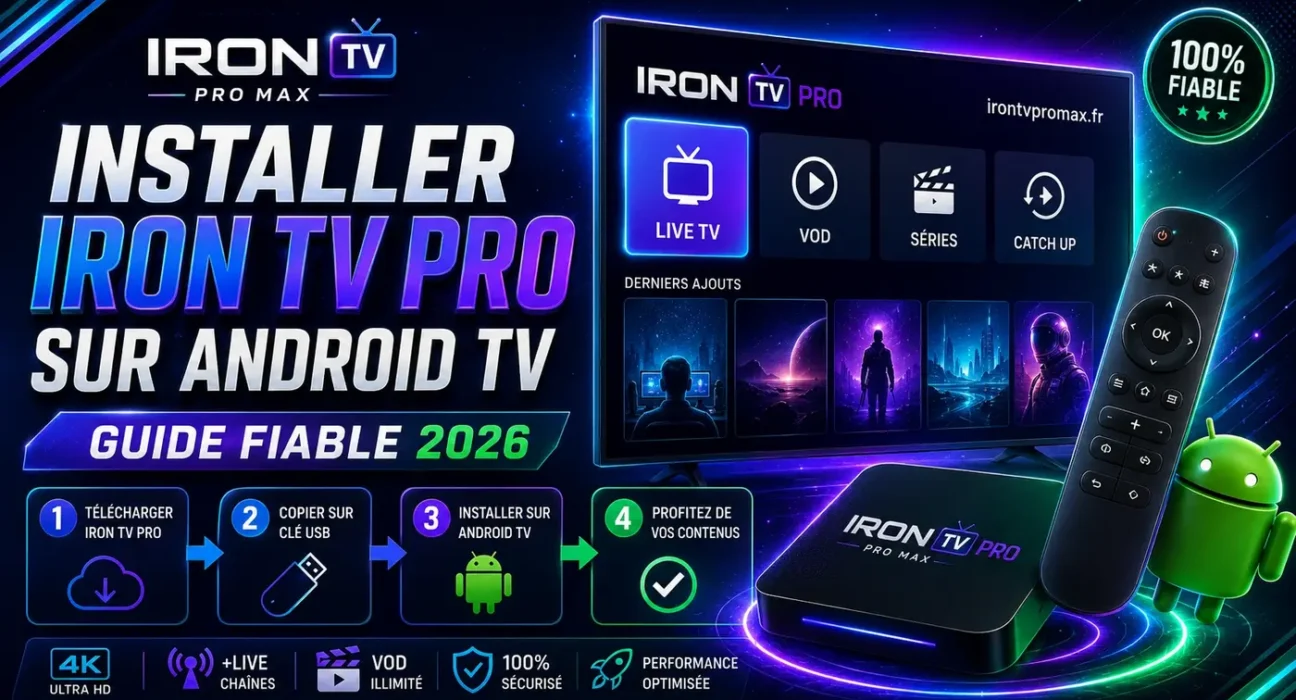 Installer Iron TV Pro sur Android TV en 2026 avec un guide fiable, simple et rapide pour réussir l’installation et profiter d’une expérience fluide.