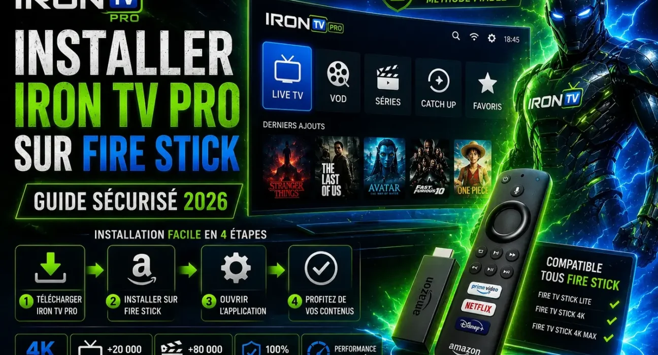 Installer Iron TV Pro sur Fire Stick en 2026 avec un guide sécurisé, simple et fiable pour configurer l’application et profiter d’un streaming fluide.