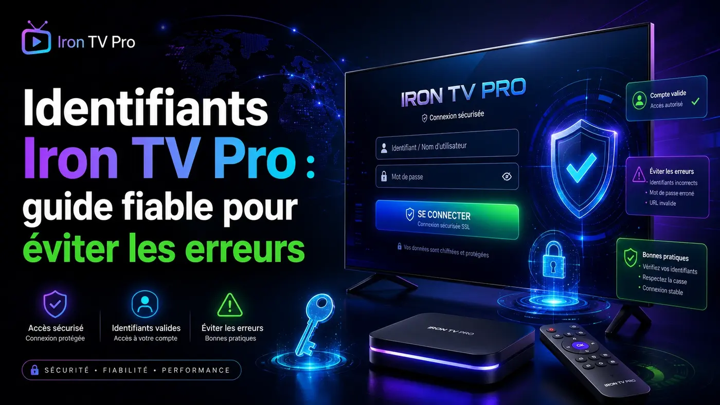 Identifiants Iron TV Pro guide fiable pour éviter les erreurs de connexion en 2026